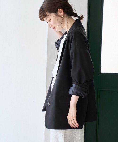 coen（コーエン）の「TRオーバーサイズジャケット（テーラードジャケット・レディース・ブラック/モカ/ベージュ・FREE）」の5枚目の写真