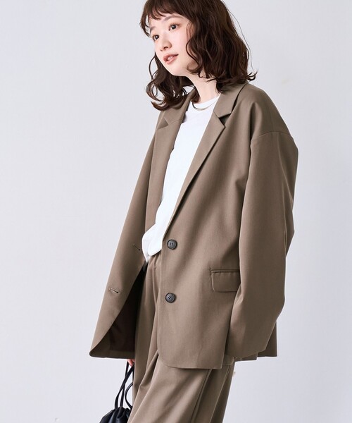 coen（コーエン）の「TRオーバーサイズジャケット（テーラードジャケット・レディース・ブラック/モカ/ベージュ・FREE）」の18枚目の写真