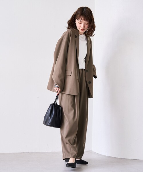 coen（コーエン）の「TRオーバーサイズジャケット（テーラードジャケット・レディース・ブラック/モカ/ベージュ・FREE）」の21枚目の写真