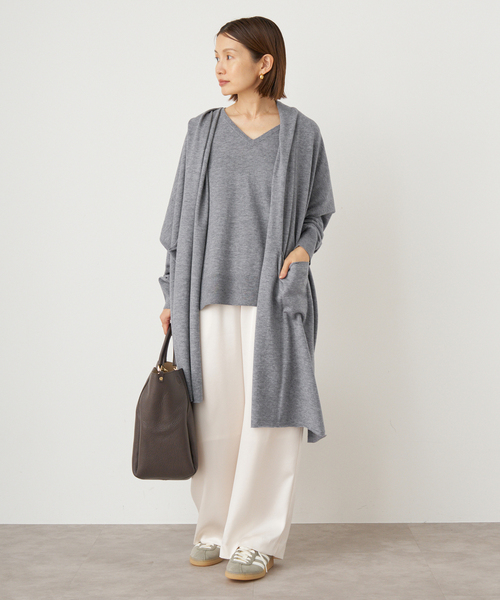 IENA（イエナ）の「ライトウールニットストール（ストール/ショール・レディース・カーキ/グレー・FREE）」の7枚目の写真