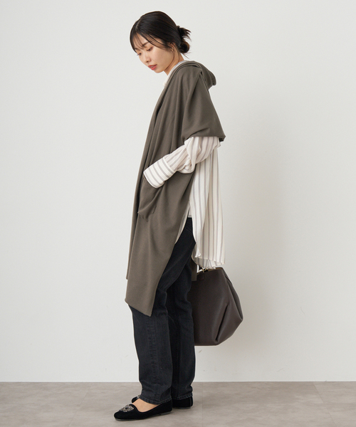 IENA（イエナ）の「ライトウールニットストール（ストール/ショール・レディース・カーキ/グレー・FREE）」の20枚目の写真