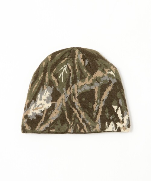 BEAMS HEART（ビームスハート）の「カモ柄 ビーニー【ユニセックス】（ニットキャップ/ビーニー・メンズ・オリーブ/ブラック・ONE SIZE）」の3枚目の写真