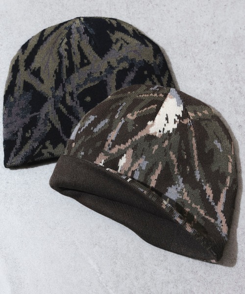 BEAMS HEART（ビームスハート）の「カモ柄 ビーニー【ユニセックス】（ニットキャップ/ビーニー・メンズ・オリーブ/ブラック・ONE SIZE）」の5枚目の写真