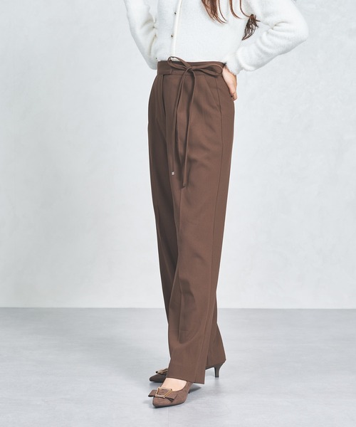 MISCH MASCH(ミッシュマッシュ)の「WEB限定 サイドリボンウーリッシュパンツ(スラックス・レディース・ピンク/ブラウン/グレー・M/S/L)」の7枚目の写真