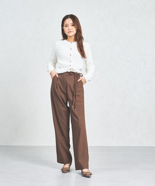 MISCH MASCH(ミッシュマッシュ)の「WEB限定 サイドリボンウーリッシュパンツ(スラックス・レディース・ピンク/ブラウン/グレー・M/S/L)」の8枚目の写真