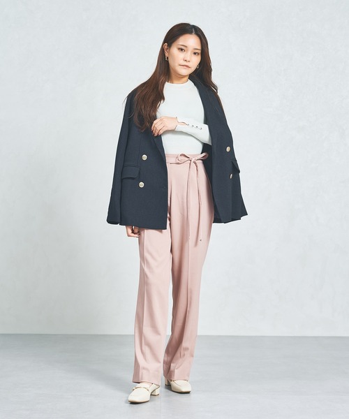 MISCH MASCH(ミッシュマッシュ)の「WEB限定 サイドリボンウーリッシュパンツ(スラックス・レディース・ピンク/ブラウン/グレー・M/S/L)」の10枚目の写真