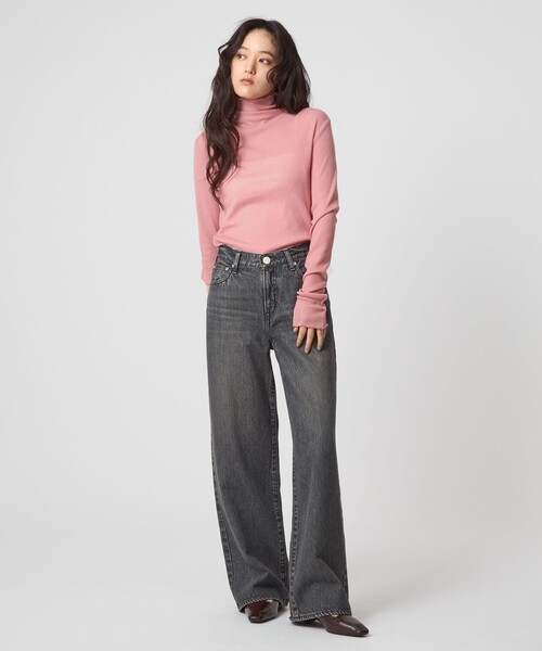 green label relaxing(グリーンレーベルリラクシング)の「テレコ タートルネック プルオーバー(Tシャツ/カットソー・レディース・オフホワイト/ブラック/ライトピンク/ダークブラウン/ダークグレー/その他1/ライトブルー・FREE)」の16枚目の写真