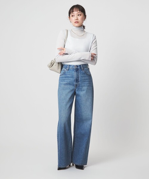 green label relaxing(グリーンレーベルリラクシング)の「テレコ タートルネック プルオーバー(Tシャツ/カットソー・レディース・オフホワイト/ブラック/ライトピンク/ダークブラウン/ダークグレー/その他1/ライトブルー・FREE)」の19枚目の写真