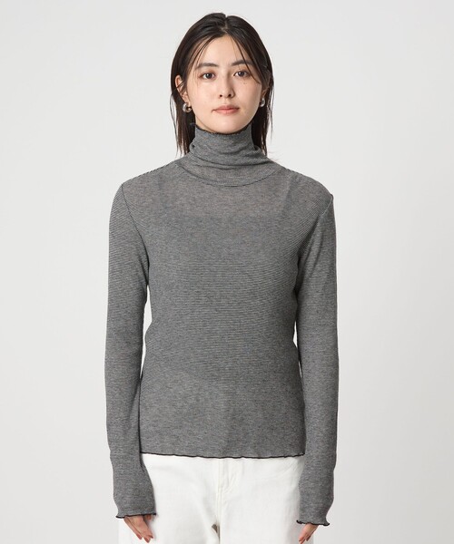 テレコ タートルネック プルオーバー（Tシャツ/カットソー）｜green