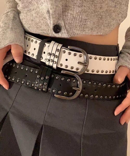 lilful(リルフル)の「シンプルスタッズウエスタンベルト(ベルト・レディース・ブラック/ホワイト・F)」の15枚目の写真