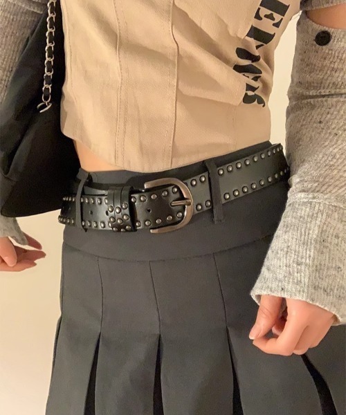 lilful(リルフル)の「シンプルスタッズウエスタンベルト(ベルト・レディース・ブラック/ホワイト・F)」の4枚目の写真