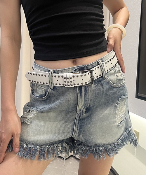 lilful(リルフル)の「シンプルスタッズウエスタンベルト(ベルト・レディース・ブラック/ホワイト・F)」の8枚目の写真