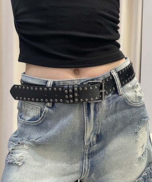 lilful(リルフル)の「シンプルスタッズウエスタンベルト(ベルト・レディース・ブラック/ホワイト・F)」の3枚目の写真