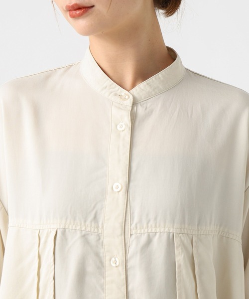 BAYFLOW（ベイフロー）の「[ヒップまでカバーする着丈]オーバーラップチュニック（チュニック・レディース・チャコール/ブルー/ライトベージュ・FREE）」の9枚目の写真