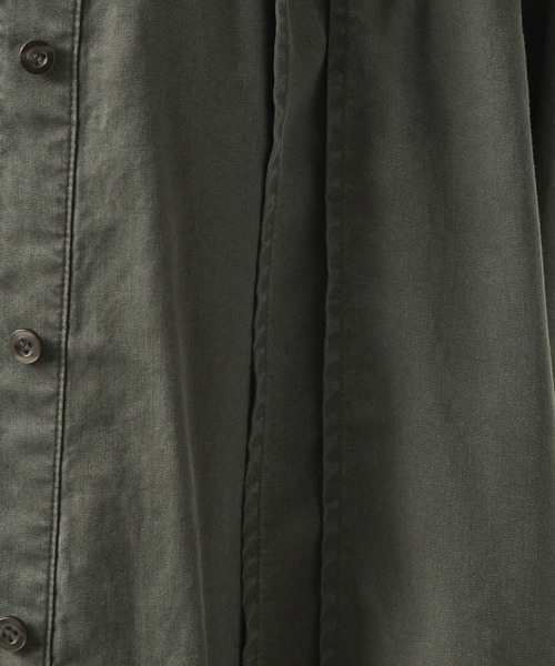 BAYFLOW（ベイフロー）の「[ヒップまでカバーする着丈]オーバーラップチュニック（チュニック・レディース・チャコール/ブルー/ライトベージュ・FREE）」の4枚目の写真