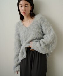 Omekashi（オメカシ）の「起毛Vニットプルオーバー（ニット/セーター）」