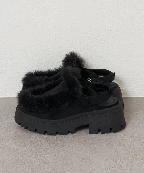 RAY CASSIN（レイカズン）の「ムートンスリッポン（その他シューズ・レディース・ブラック/ブラウン/ベージュ・S/M/L）」の2枚目の写真