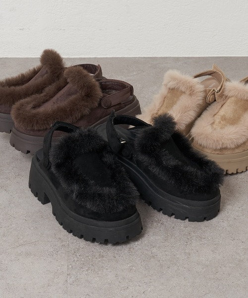 RAY CASSIN（レイカズン）の「ムートンスリッポン（その他シューズ・レディース・ブラック/ブラウン/ベージュ・S/M/L）」の4枚目の写真