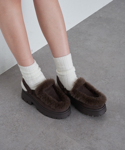 RAY CASSIN（レイカズン）の「ムートンスリッポン（その他シューズ・レディース・ブラック/ブラウン/ベージュ・S/M/L）」の10枚目の写真