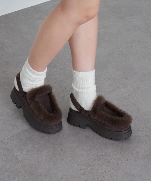 RAY CASSIN（レイカズン）の「ムートンスリッポン（その他シューズ・レディース・ブラック/ブラウン/ベージュ・S/M/L）」の6枚目の写真