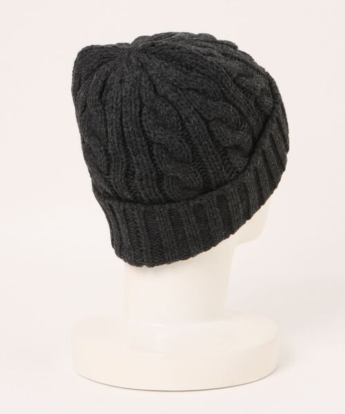 Q（キュー）の「ケーブルニットワッチ（ニットキャップ/ビーニー・レディース・アイボリー/チャコールグレー・ONE SIZE）」の17枚目の写真