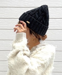 Q（キュー）の「ケーブルニットワッチ（ニットキャップ/ビーニー）」
