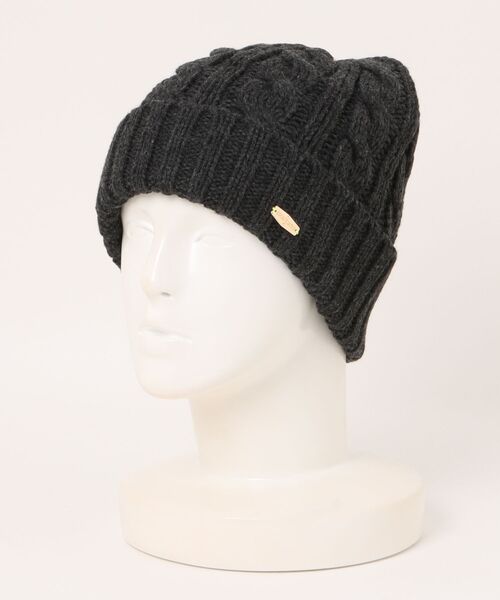 Q（キュー）の「ケーブルニットワッチ（ニットキャップ/ビーニー・レディース・アイボリー/チャコールグレー・ONE SIZE）」の18枚目の写真