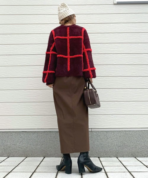 Q（キュー）の「ケーブルニットワッチ（ニットキャップ/ビーニー・レディース・アイボリー/チャコールグレー・ONE SIZE）」の9枚目の写真