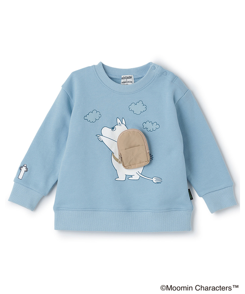 kladskap（クレードスコープ）の「【MOOMIN】ムーミンリュックトレーナー（スウェット・キッズ・レッド/サックスブルー・80ｃｍ/90cm/100cm/110cm/120cm）」の2枚目の写真