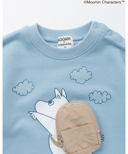 kladskap（クレードスコープ）の「【MOOMIN】ムーミンリュックトレーナー（スウェット・キッズ・レッド/サックスブルー・80ｃｍ/90cm/100cm/110cm/120cm）」の4枚目の写真