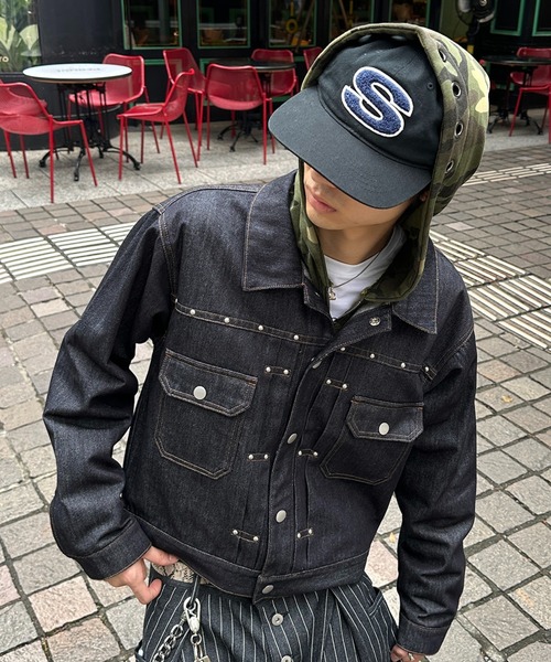 STUDS DESIGN RIGID SHORT DENIM JACKET／スタッズデザインリジット