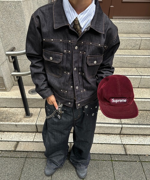 kutir（クティール）の「STUDS DESIGN RIGID SHORT DENIM JACKET／スタッズデザインリジットショートデニムジャケット（デニムジャケット・メンズ・インディゴブルー/ブラック・LARGE/MEDIUM）」の21枚目の写真