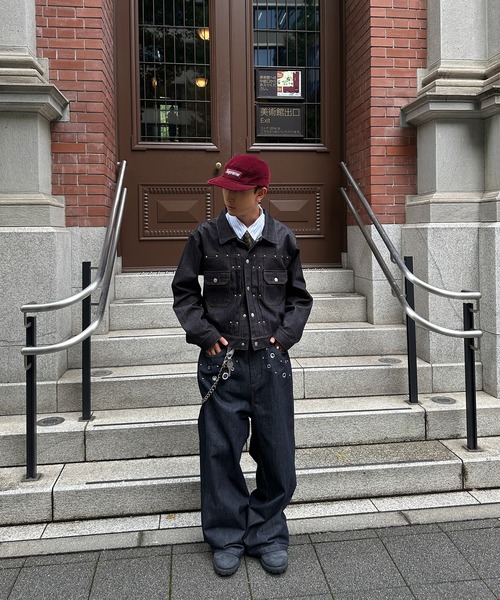 スタッズデザインリジットショートデニムジャケット STUDS DESIGN RIGID SHORT DENIM JACKET／スタッズデザインリジット