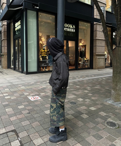 kutir（クティール）の「STUDS DESIGN RIGID SHORT DENIM JACKET／スタッズデザインリジットショートデニムジャケット（デニムジャケット・メンズ・インディゴブルー/ブラック・LARGE/MEDIUM）」の6枚目の写真