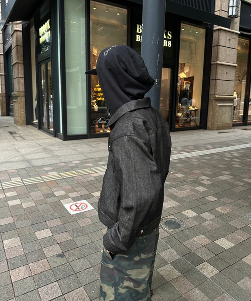 kutir（クティール）の「STUDS DESIGN RIGID SHORT DENIM JACKET／スタッズデザインリジットショートデニムジャケット（デニムジャケット・メンズ・インディゴブルー/ブラック・LARGE/MEDIUM）」の12枚目の写真