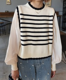 フェイクツイン コントラスト ニット