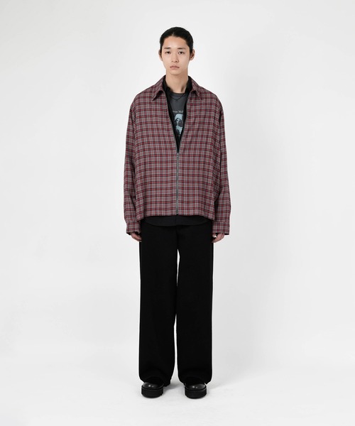 LAD MUSICIAN（ラッドミュージシャン）の「RAYON CHECK FRONT ZIP SHIRT（シャツ/ブラウス・メンズ・レッド・42/44/46）」の2枚目の写真