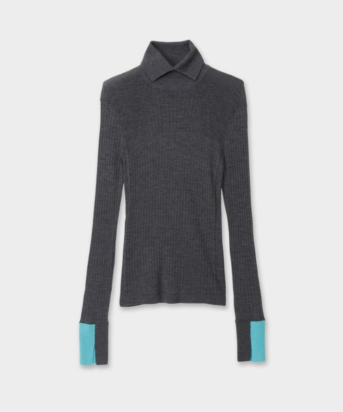 CINOH(チノ)の「TURTLE NECK TIGHT KNIT(ニット/セーター・レディース・ブラウン/チャコールグレー/ターコイズブルー・38)」の10枚目の写真