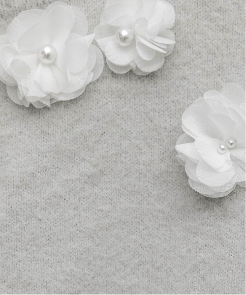 RANDA（ランダ）の「フラワーモチーフシャギーニットトップス（ニット/セーター・レディース・グレー/ピンク/アイボリー・FREE）」の10枚目の写真