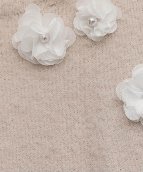 RANDA（ランダ）の「フラワーモチーフシャギーニットトップス（ニット/セーター・レディース・グレー/ピンク/アイボリー・FREE）」の9枚目の写真