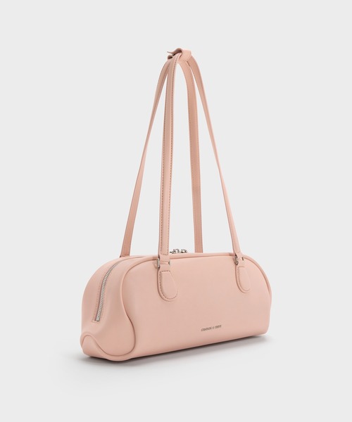 CHARLES & KEITH（チャールズ & キース）の「Nelly ネリ イロンゲイティッドショルダーバッグ（ショルダーバッグ・レディース・ライトピンク/スミクロ・M）」の3枚目の写真