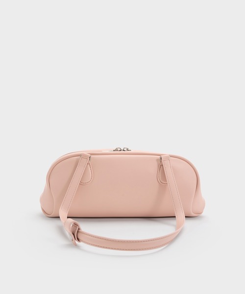CHARLES & KEITH（チャールズ & キース）の「Nelly ネリ イロンゲイティッドショルダーバッグ（ショルダーバッグ・レディース・ライトピンク/スミクロ・M）」の4枚目の写真
