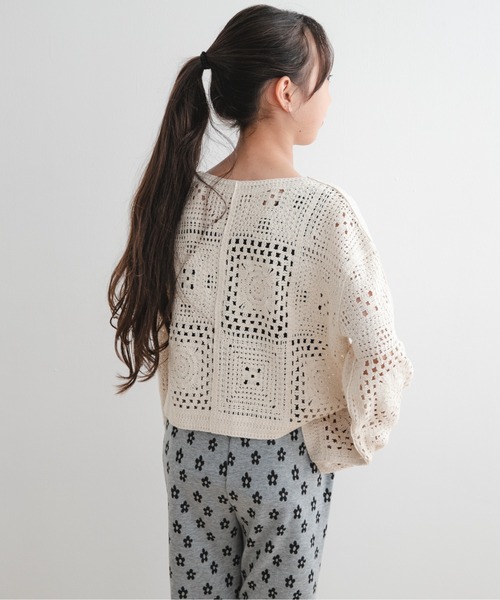 セール】『WEB/一部店舗限定サイズ』2WAYクロシェカーディガン(KIDS セール】『WEB/一部店舗限定サイズ』2WAYクロシェカーディガン(KIDS