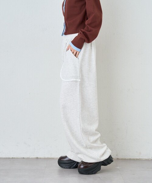 w closet(ダブルクローゼット)の「フリルポケットスェットパンツ(その他パンツ・レディース・アイボリー/グレー/ピンク/イエロー・FREE)」の8枚目の写真
