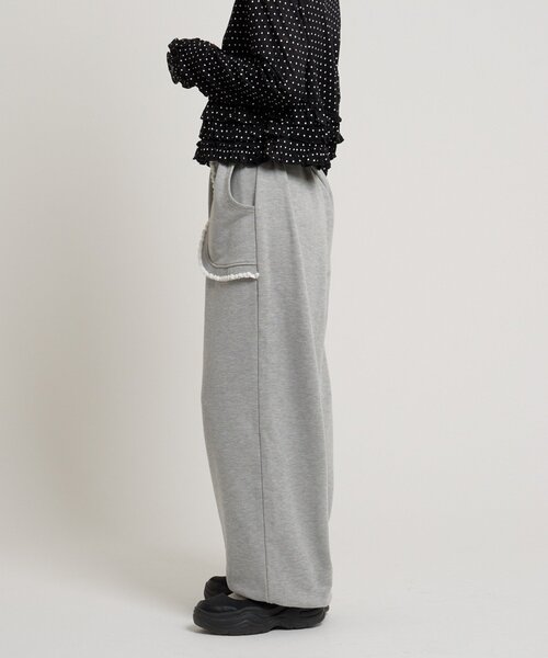 w closet(ダブルクローゼット)の「フリルポケットスェットパンツ(その他パンツ・レディース・アイボリー/グレー/ピンク/イエロー・FREE)」の12枚目の写真