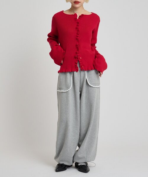 w closet(ダブルクローゼット)の「フリルポケットスェットパンツ(その他パンツ・レディース・アイボリー/グレー/ピンク/イエロー・FREE)」の18枚目の写真