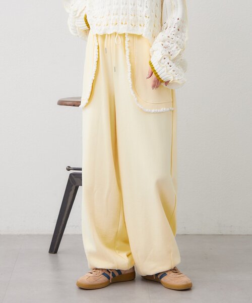 w closet(ダブルクローゼット)の「フリルポケットスェットパンツ(その他パンツ・レディース・アイボリー/グレー/ピンク/イエロー・FREE)」の22枚目の写真