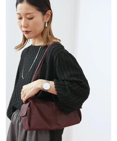 Samansa Mos2 blue(サマンサモスモスブルー)の「ジャカードボリュームスリーブプルオーバー(Tシャツ/カットソー・レディース・ブラウン/キナリ/ブラック・F)」の19枚目の写真