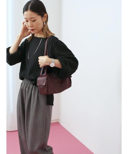 Samansa Mos2 blue(サマンサモスモスブルー)の「ジャカードボリュームスリーブプルオーバー(Tシャツ/カットソー・レディース・ブラウン/キナリ/ブラック・F)」の20枚目の写真