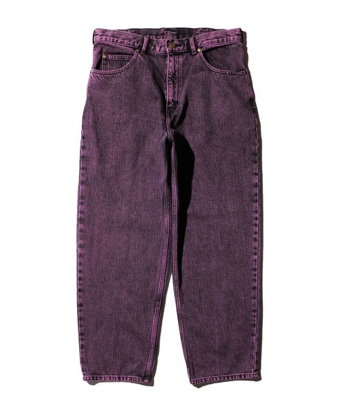 GUNG HO（ガンホー）の「GUNG HO / ガンホー DENIM TAPARED PANTS OVER DYE ワイドデニムパンツ（デニムパンツ・メンズ・パープル/グリーン・SMALL/MEDIUM/LARGE）」の2枚目の写真